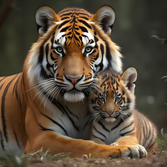 Wall Mural - Tiger image background