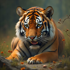 Wall Mural - Tiger image background