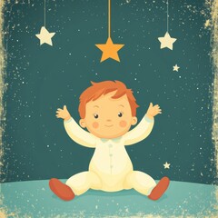 Canvas Print - Baby Under Stars.