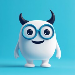 Canvas Print - Cute Monster with Glasses.