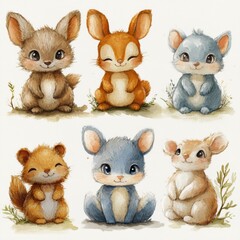 Wall Mural - Cute Animals Set.