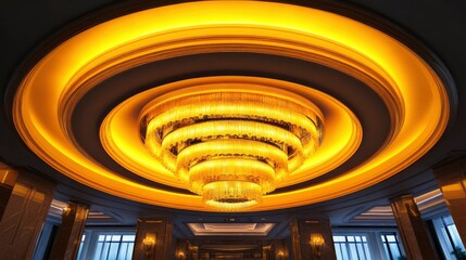 Crystal chandelier, gold trim