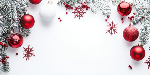 Merry Christmas and happy New Year white background with space for text. Christmas greeting card