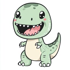 Sticker - Cute Green Dinosaur.