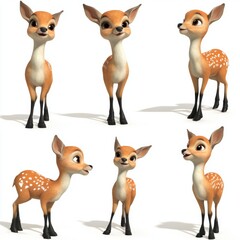 Sticker - Cute Deer Poses.