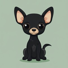 Canvas Print - Cute Black Chihuahua.