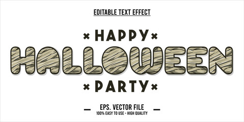 happy halloween party typography editable text effect