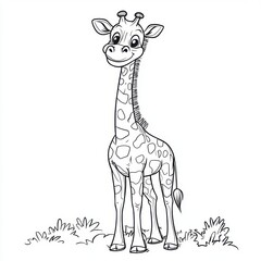 Sticker - Cute Giraffe Outline.