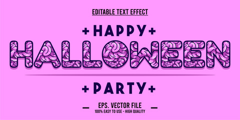 Canvas Print - happy halloween party typography editable text effect