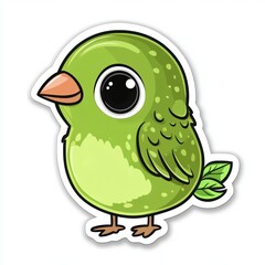 Wall Mural - Cute Green Bird Sticker.