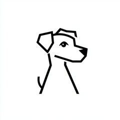 Poster - Geometric Dog Outline.