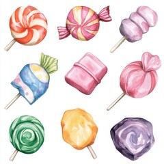 Wall Mural - Watercolor Candies.