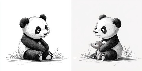 Sticker - Panda & Friend.