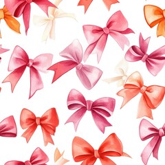 Poster - Watercolor Bow Seamless Patter