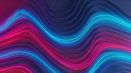 Wall Mural - vibrant neon wave patterns, a dynamic display of abstract forms featuring bright neon colors, creati