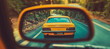 © Enrique - Yellow car in the rearview mirror