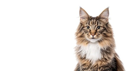 Canvas Print - Maine Coon on white background 