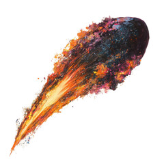 Wall Mural - Colorful meteor streaking through the cosmos transparent background