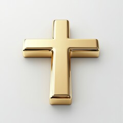 The golden cross symbol represents faith and spirituality. Ideal for use in religious themes and artistic expressions.