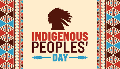 Indigenous peoples' Day background or banner design template is observed every year in October. Holiday concept. Template for card, poster, placard, template. eps 10