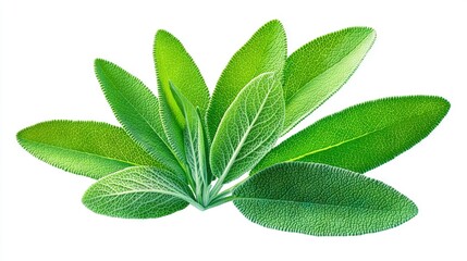 Poster -   Close-up of a leafy plant on a white background with a clippath at the top of the image