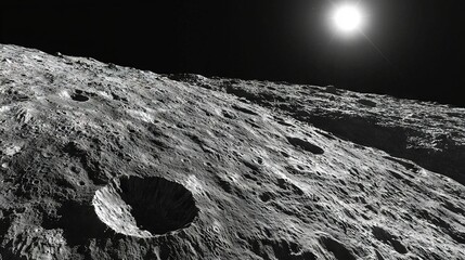 Wall Mural -   View of moon from moon surface