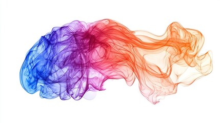 Poster -   Colorful smoke on white background as wave