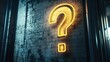 © Li - Neon Question Mark Sign on Wall Background for Q&A Sessions