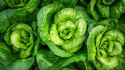 Fresh Green Lettuce Leaves Arrangement