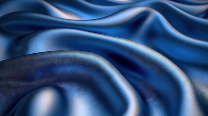 Wall Mural -   A close-up of blue fabric with a wavy pattern on both sides