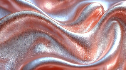 Wall Mural -   Close-up of a metallic surface with wavy design on top and bottom