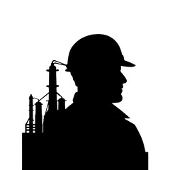 Engineer at Work Silhouette Vector Illustration Transparent Background