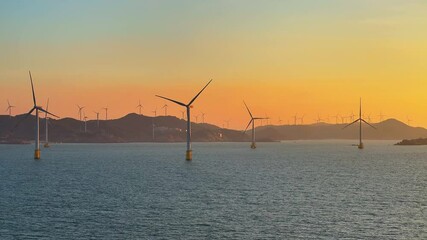 Wall Mural - wind turbine in the sea