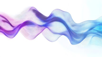 Abstract Purple and Blue Wave Pattern on White Background