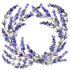 Wall Mural - Beautiful Lavender Wreath with Delicate Greenery - Perfect for Elegant Invitations and Home Decor