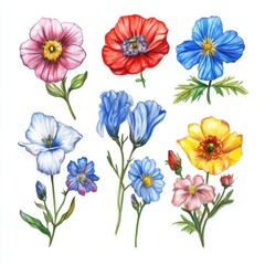 Wall Mural - Colorful Wildflowers.