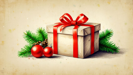 Beautiful Christmas gift boxes on a craft background. High quality photo