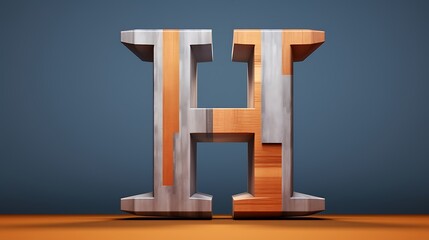 Wall Mural - The letter H stands out against a strong, solid color backdrop
