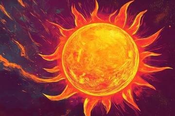 Graphic illustration of the sun using royalty-free images and designs