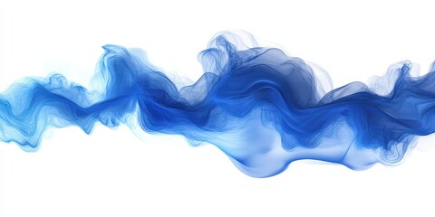 Wall Mural - Blue Smoke Abstract Vector Illustration on White Background