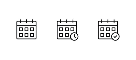Wall Mural - calendar icon set. calender symbol vector