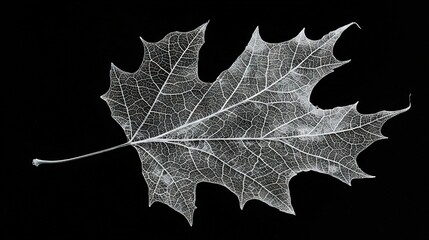 Canvas Print -   A zoomed-in image of a green leaf on a dark background with a tiny white dot in its center