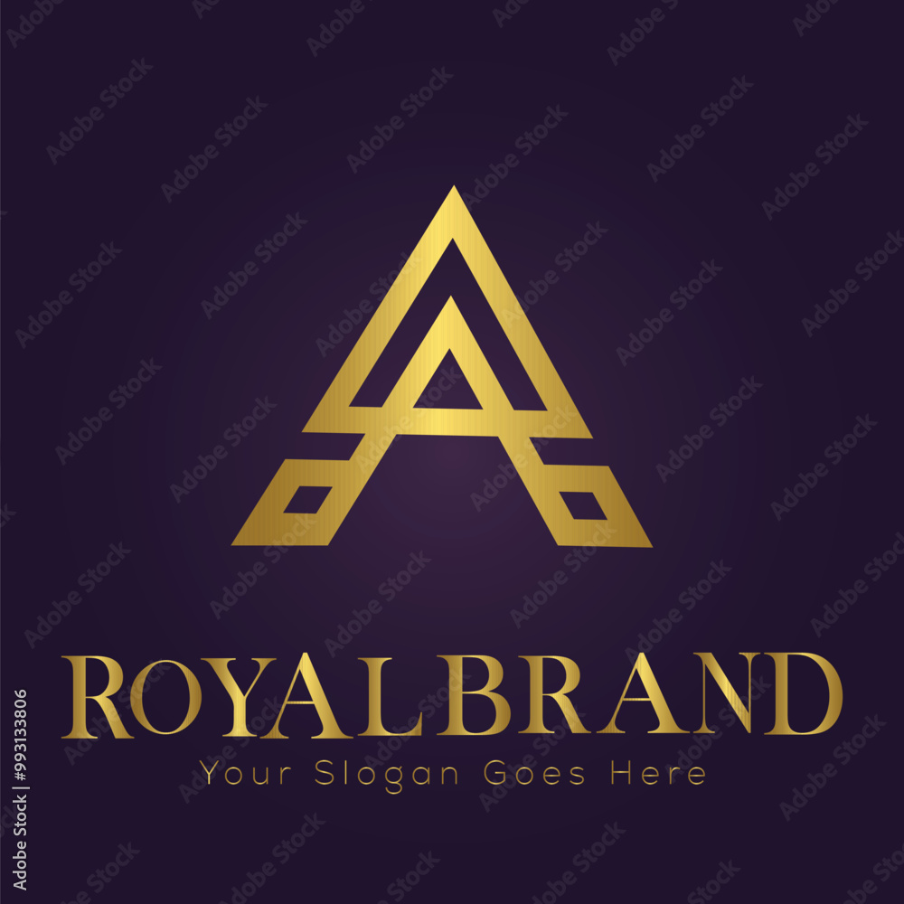 Letter A golden crown logo vector illustration. Stock Vector | Adobe Stock