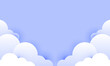 © BoBloob - abstract blue paper cut background with clouds  for website banner or poster.