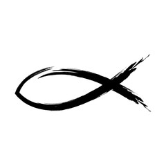 Fish symbol Christianity. Symbol faith and fellowship with God. Identification sign between Christian believers. Baptism and purification. Spiritual nourishment through faith and teachings Christ.