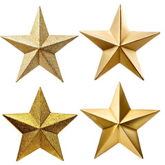 set, collection von goldenen sternen isoliert auf weißen hintergrund