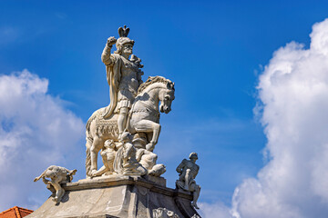 Statue in the fortress city of Alba Iulia in romania 