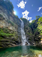 Wall Mural - waterfall in the mountains