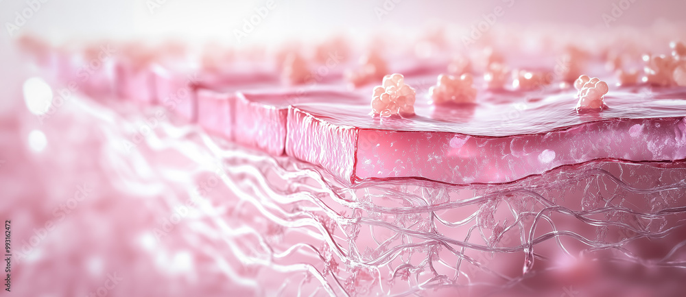 Skin Cell Pattern Cross-sectional view of human skin cells showing layers and textures ...
