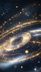 Wall Mural - a swirling galaxy filled with bright stars and cosmic dust in a dark blue universe